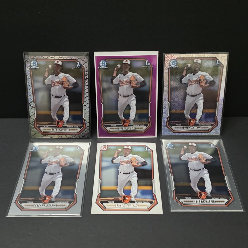 Esteban Mejia Lot Of 6, 2026 Bowman Chrome 1st Pink /199, Reptilian, Mojo, 1st